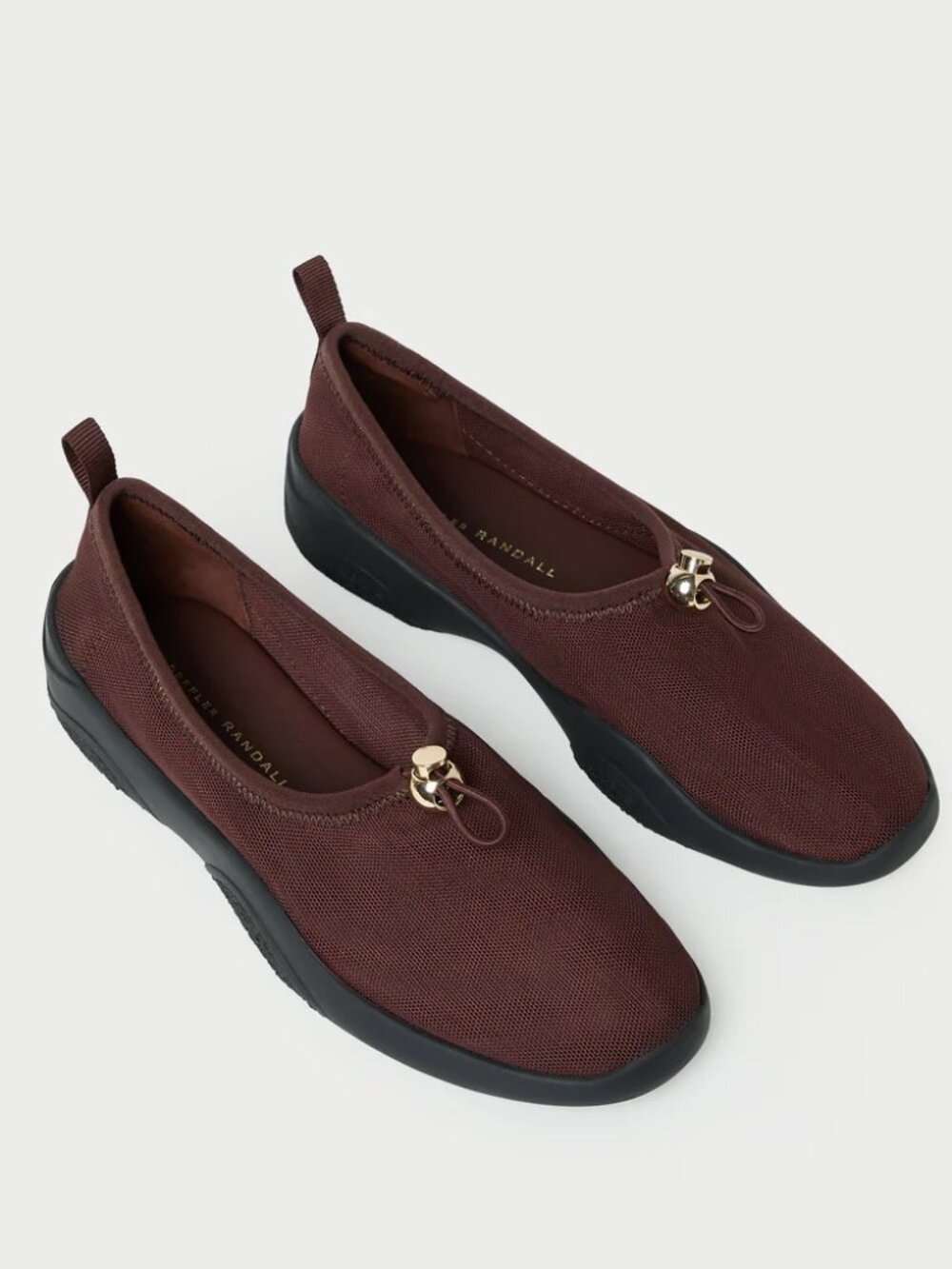 NEW Loeffler Randall Raina Dark Brown Mesh Flats - Picture 1 of 5
